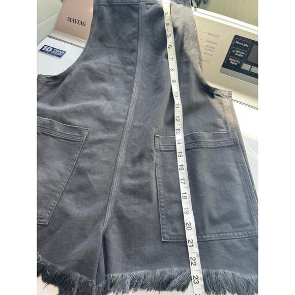 NWT Aerie Double Strap Shortall Smoked Gray Size Small Overall Shorts - Picture 8 of 12